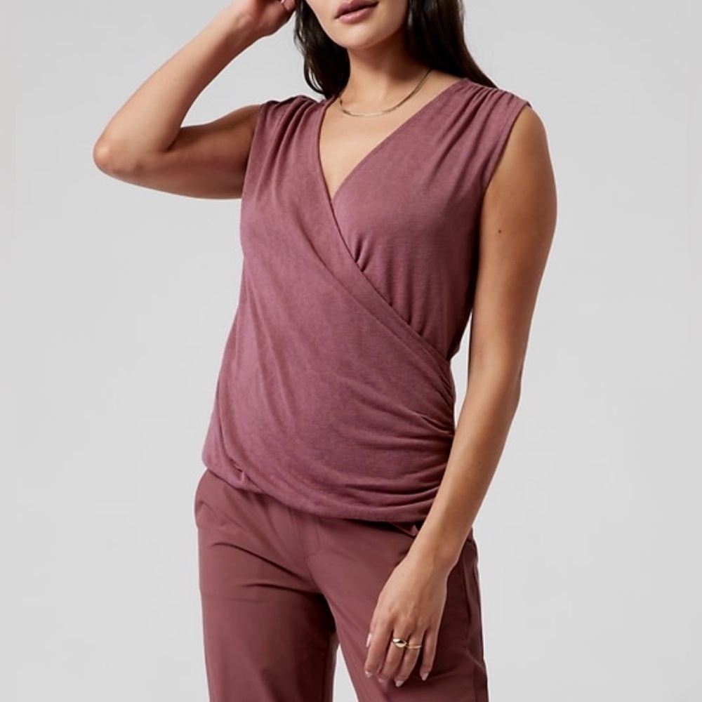 Athleta Tawny Rose Sleeveless Breezy Wrap Tank Top Size XS